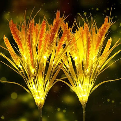 Outdoor Solar Lights Garden Lights Wheat Flowers Solar Powered Waterproof Outdoor Lights for Garden Patio Yard Pathway Decoration,2 Pack
