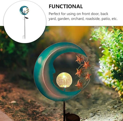 Moon Shape Lawn Light Solar Pathway Lamp Waterproof Outdoor Garden LED Ground Inserted Solar Courtyard Light for Yard Landscape Decoration