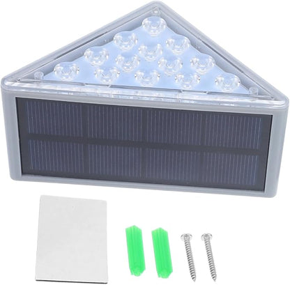 STOBAZA Solar Step Light Outdoor Sturdy Triangle Led Garden Pathway Lights