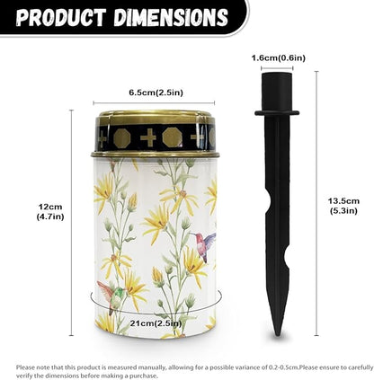 Hummingbirds Floral Outdoor Solar Lights Solar Stake Lights Waterproof Pretty Solar Walkway Lights Yard Pathway Light Yellow Solar Lantern,Wall Light Auto On/Off