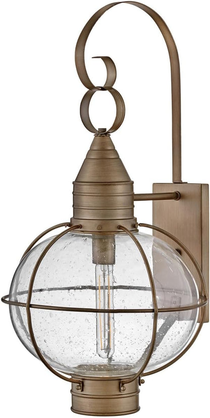 Hinkley Cape Cod 2205BU Large Outdoor Wall Mount Onion Lantern - Clear Seedy Glass, Wet Rated - Burnished Bronze