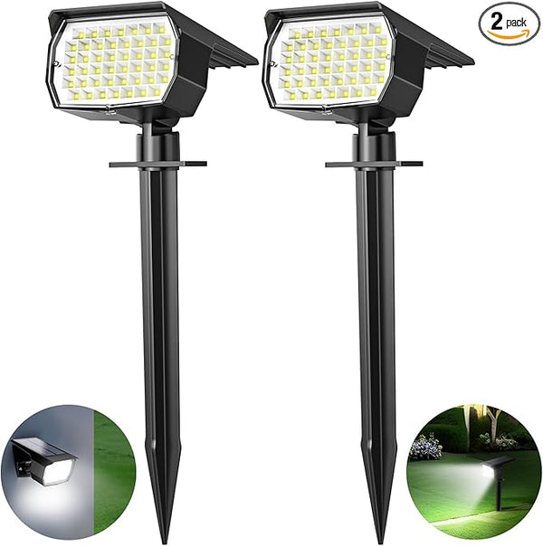 Solar Spot Lights Outdoor 2 Pack, [46 LED/3 Modes] Solar Landscape Spotlights Waterproof, 2-in-1 Auto On/Off Solar | Lumora