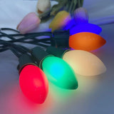 C9 Multicolor Christmas Lights Outdoor, 25Ft Vintage Christmas String Lights with 26 Colorful Ceramic Bulbs | Lumora