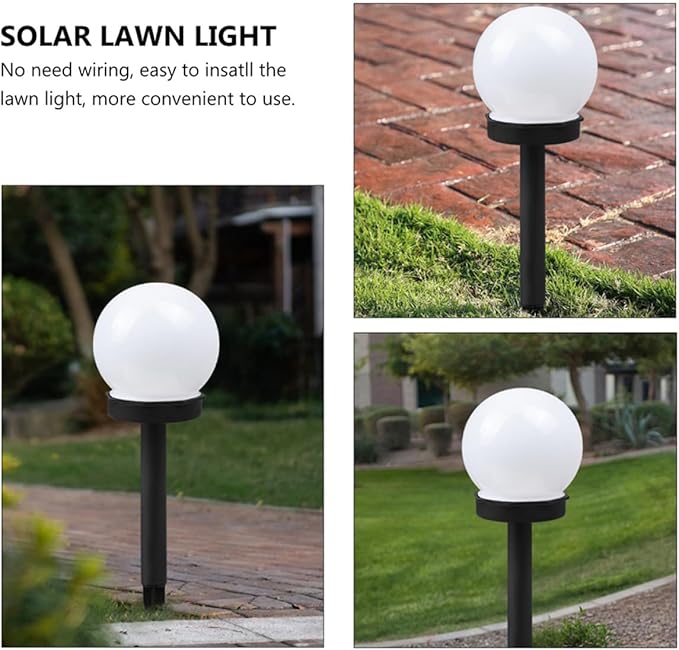 2pcs Solar Floor Plug Lawn Lamps, White LED Bulb-Shaped Outdoor Solar Garden Path Lights for Yard and Patio Landscape Lighting