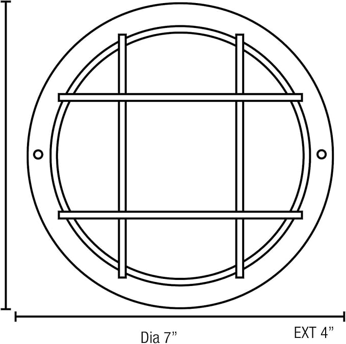 Nauticus - Round 7"dia Wet Location Bulkhead - Black Finish - Frosted Glass Shade - Outdoor Wall Light | Lumora