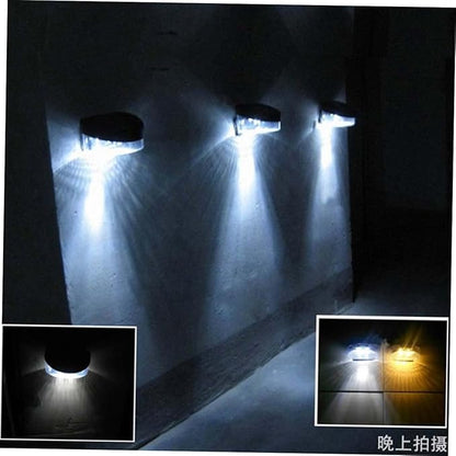 4pcs Solar Outdoor Garden Lights LED Wall Lamp for Pathway Fence and Porch Decor Black Shell with White Light Easy Installation Design
