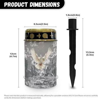 Kuiaobaty Dove of Peace Solar Lights Outdoor Decorative Solar Lights Outdoor Garden Path Fathful Solar Pathway Lights Outdoor Cemetery Led Lights for Grave Sloar Gift fo Those in Suffering
