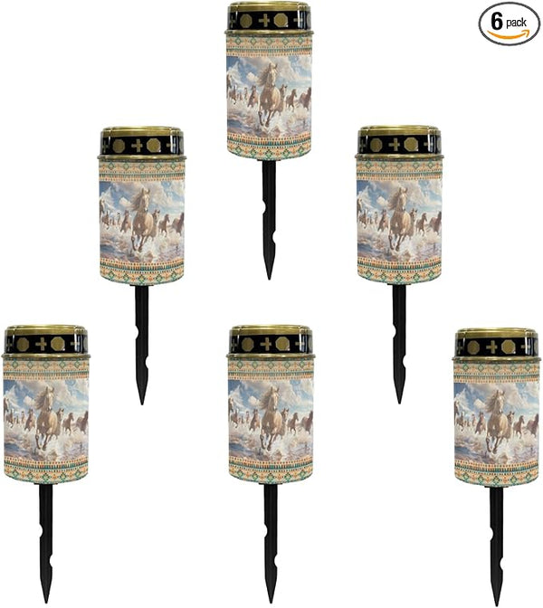 Western Aztec Horse Solar Garden Lights Outdoor Pathway Light for Yard Patio Driveway,Cemetery Decoration for Grave | Lumora