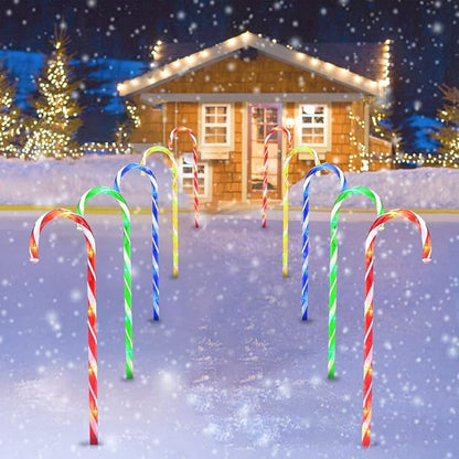 Candy Cane Lights, Christmas Candy Cane Lights, Solar Pathway Lights Outdoor Candy Cane Christmas Decor for Walkway, Driveway, Sidewalk, Garden