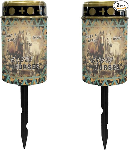 Vintage Aztec Horse Solar Lights Outdoor Waterproof Horse Solar Lantern Stake Lights Solar Pathway Lights for Outside Flameless Solar String Lights,Wall Light Auto On/Off
