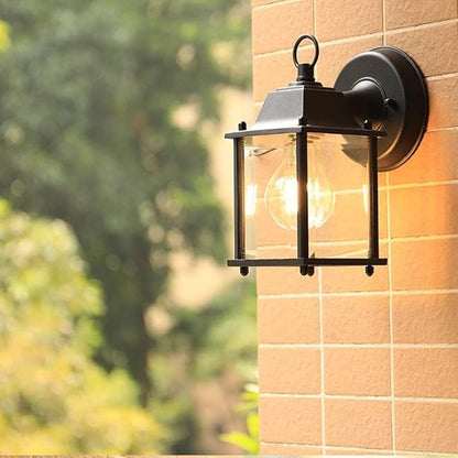 American Outdoor Waterproof Wall Light,Modern Simple Alumiexpression Artistique M Anti-Rust Transparent S Lantern,Suitable for Courtyards,Villas,Balcony Garden Gate Aisle