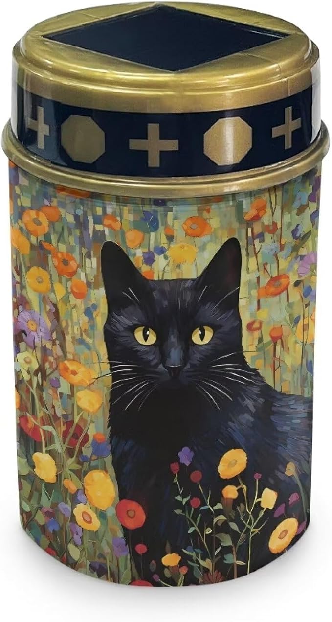 Black Cat Floral Cemetery Decorative Solar Lights Easy to Install Garden Solar Pathway Lights Waterproof Cemetery Cemetery Night Lights for Prayer Decoration