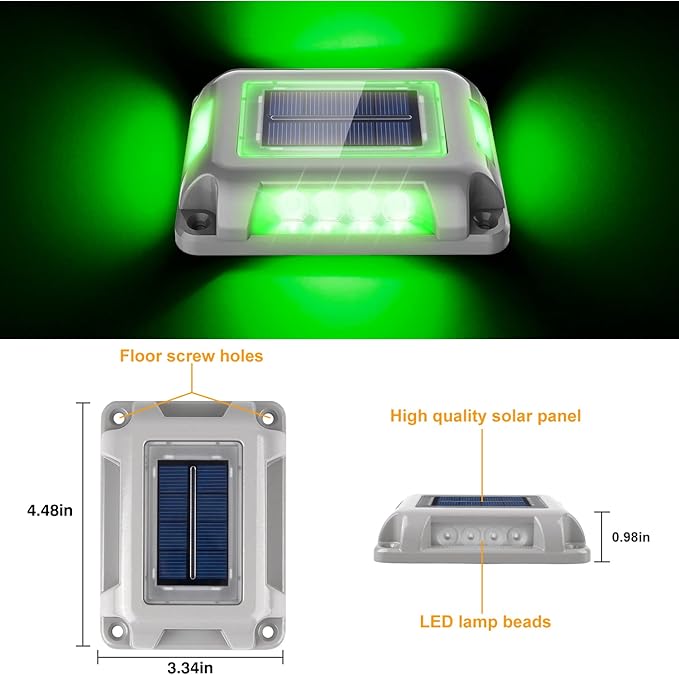 T-SUN Solar Deck Lights 24 Pack Driveway Solar Lights Outdoor Halloween LED Dock Light IP65 Waterproof Ground Deck Light for Sidewalk Step Garden Pathway