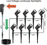SUNTHIN Outdoor Landscape Lights 8 Pack, 600LM per Light, Retro Aluminum Light Socket | Lumora