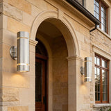 Cerdeco Modern Porch Light Outdoor Wall Lighting Cylinder Wall Sconce Nickel Finished | Lumora