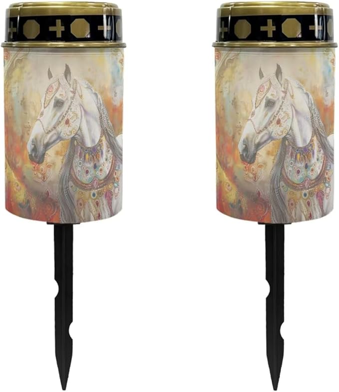 Horse Garden Solar Light Outdoor Solar Powered Garden Lights Cemetery Waterproof Solar Light for Grave Memorial Solar Light Decoration for Grave Easy to Install