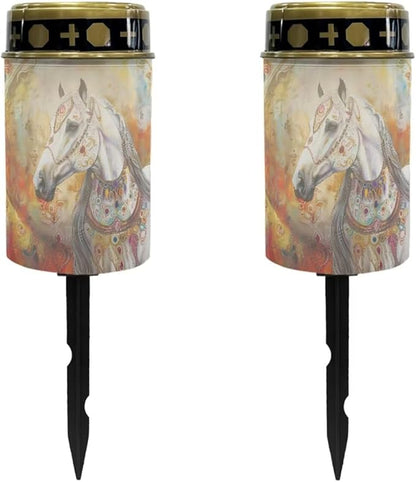 Horse Garden Solar Light Outdoor Solar Powered Garden Lights Cemetery Waterproof Solar Light for Grave Memorial Solar Light Decoration for Grave Easy to Install
