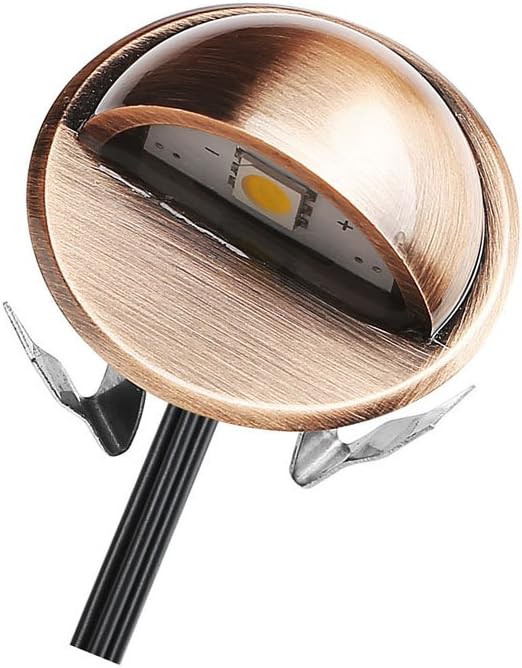 LED Stair Light Low Voltage Waterproof IP65 Outdoor 1-2/5" Recessed Wood LED Deck Lighting Yard Garden Patio Step Landscape Pathway Decor Lamp(1pcs,Warm White)