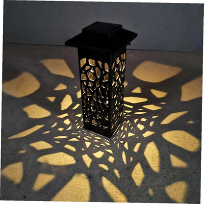 6pcs Solar Hollow Lawn Lights Outdoor Landscape Lighting Black Warm White for Garden Walkway Energy Saving Solar Step Lights
