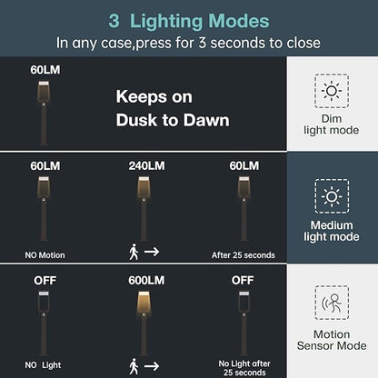Solar Landscape Path Lights 32in Outdoor Waterproof Modern Driveway Lights,LED Motion Sensor Garden Lamp Bollard Light 3000K 600LM for Walkway Yard Patio Lawn,Black