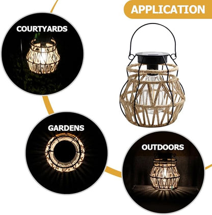 Vintage Solar Lantern Edison Bulb Garden Outdoor Decorative Light Solar Powered Hanging Light for Courtyard Decorative Outdoor Lawn Decorations Lawn