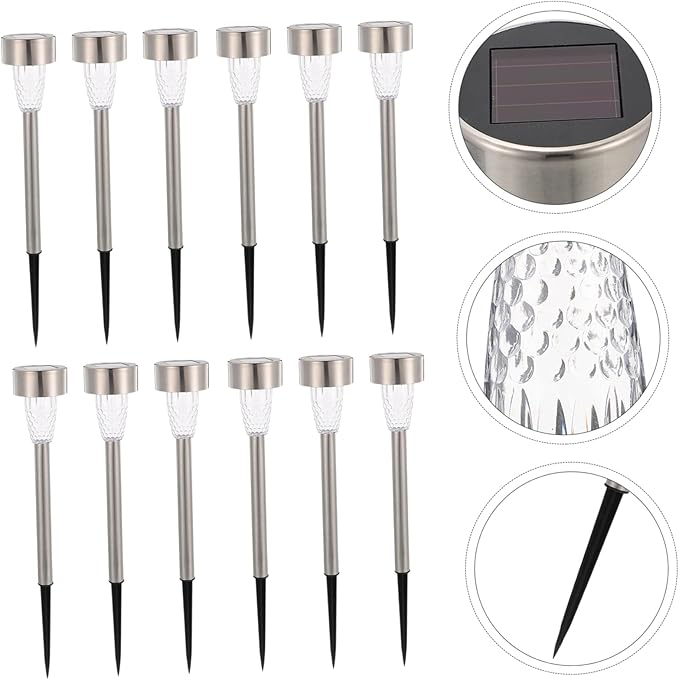 VICASKY 12pcs Solar Powered Landscape Lights for Pathway Solar Lawn Lights Easy to Install Garden Decor