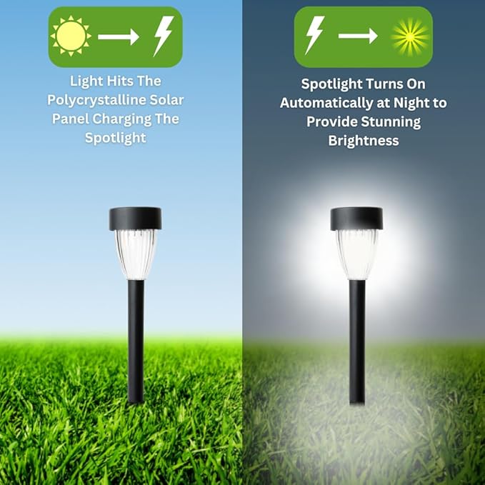 Moonrays Solar Pathway Lights Outdoor, Bright Solar Power Outside Garden Light, Emits 1x White LED (3 Lumen) with | Lumora