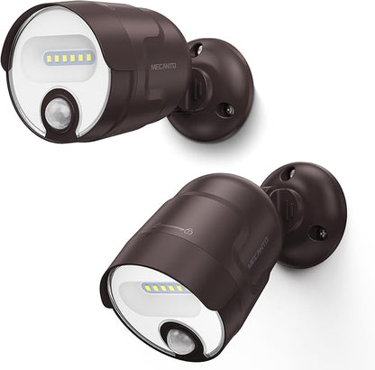 2 Pack Motion Sensor Light Outdoor Battery Operated, 4000mAh Rechargeable 600 Lumen Battery Outside Lights Spotlight, IP65 Waterproof for Porch, Garage, House
