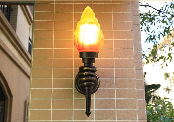 Creative Torch Hand Light Restaurant Cafe Bar Plug in/Wall Mount Wall Fitting Bracket Light Wall Lamp Porch Aisle Stair Bedroom Living Room Outdoor Garden Light Wall Lamp Sconce