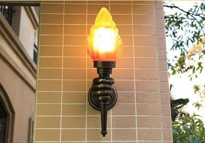 Creative Torch Hand Light Restaurant Cafe Bar Plug in/Wall Mount Wall Fitting Bracket Light Wall Lamp Porch Aisle Stair Bedroom Living Room Outdoor Garden Light Wall Lamp Sconce