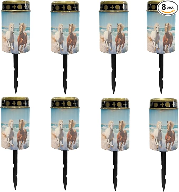Running Horse Horse Yard Stake Lights,Horse Garden Stake Lights Solar Powered Lantern Landscape Lighting,Hose Decor LED Lantern,Garden Horse Decoration-Warm White