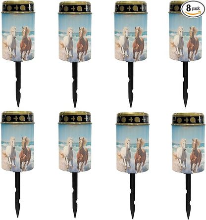 Running Horse Horse Yard Stake Lights,Horse Garden Stake Lights Solar Powered Lantern Landscape Lighting,Hose Decor LED Lantern,Garden Horse Decoration-Warm White