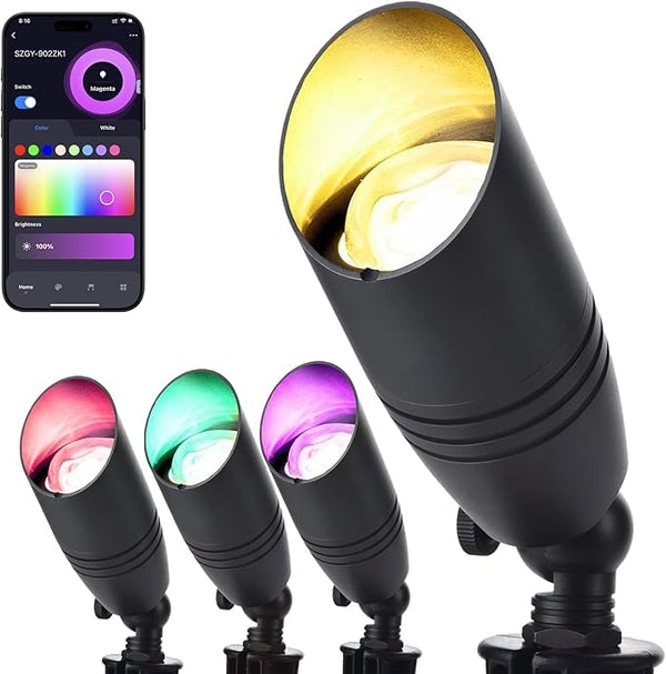 RGB Low Voltage Landscape Lighting Kit, 12 Volt Color Changing Landscape Lights, IP65 Weatherproof Aluminum Outdoor | Lumora