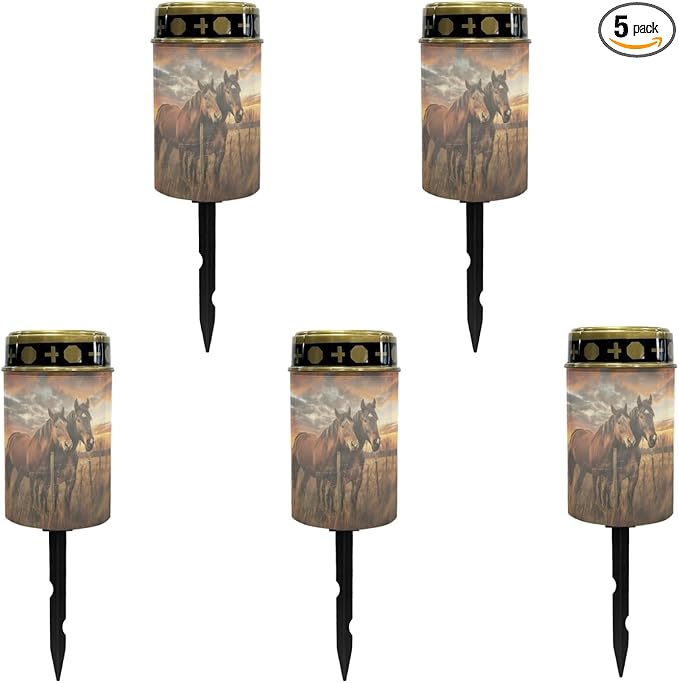 Western Aztec Horse Solar Pathway Lights Outdoor Waterproof,Solar Garden Stake Lights LED Landscape Path Lights Decorative for Yard Patio Spotlight Driveway(Horse)