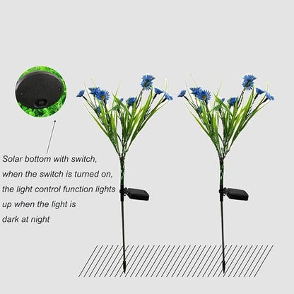 Solar Lawn Light Flower Light 2 Pack 28LED Daisy Solar Garden Light,Outdoor Decoration Stake Lights,Waterproof Solar Landscape Light Statue lamp Garden Stakes Decorative,Lawn (Blue)