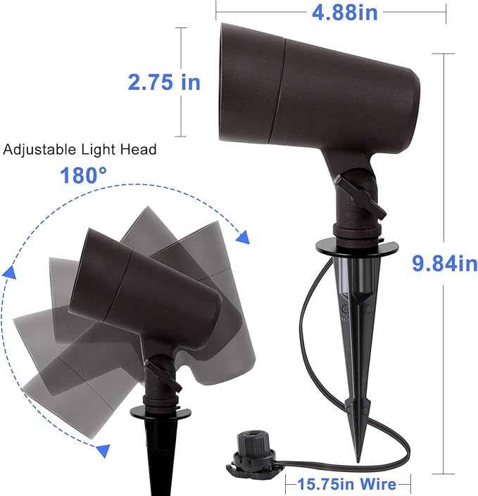 3CCT LED Landscape Lights with Connectors, 12V Low Voltage, 3000K/4000K/5000K Selectable, 3W, 200LM, Outdoor | Lumora