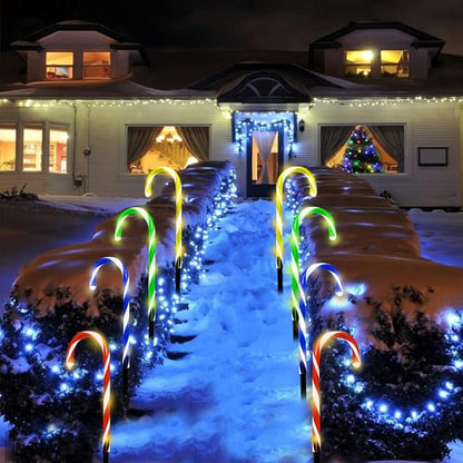 Candy Cane Lights, Christmas Candy Cane Lights, Solar Pathway Lights Outdoor Candy Cane Christmas Decor for Walkway, Driveway, Sidewalk, Garden