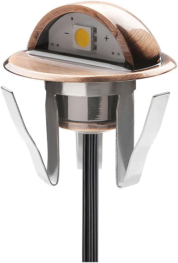 LED Stair Light Low Voltage Waterproof IP65 Outdoor 1-2/5" Recessed Wood LED Deck Lighting Yard Garden Patio Step Landscape Pathway Decor Lamp(1pcs,Warm White)