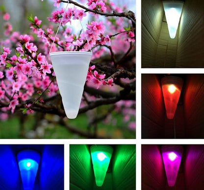 Solar Path Light Hanging Solar Powered Garden Light Cornet Cone Shaped Solar LED Light Decoration for Garden Outdoor Balcony Tree Yard Patio Landscape,3 Pack(RGB/Color Changing)