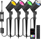 ZYAN APP Control Die-Cast Aluminum RGB Landscape Spotlights with Remote Control, Color Changing Music Sync Timer | Lumora