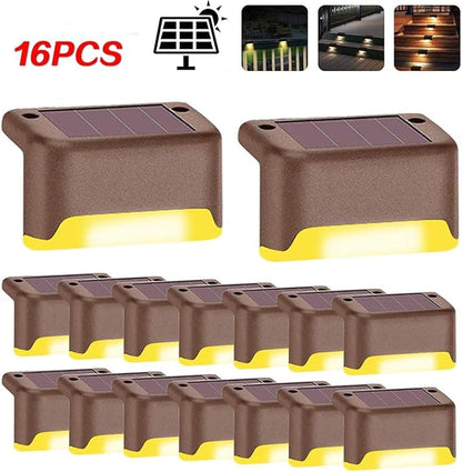 MODOAO Solar Deck Lights Solar Step Lights Waterproof Led Solar Lamp Led Solar Fence Lamp for Patio, Stairs,Garden Pathway, Fences and Path and Driveway (16 Pack)