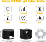 Kawell 8W Modern LED Wall Sconce Light Up Down Waterproof Outdoor Wall Lamp Indoor Hardwired for Bedroom Bathroom | Lumora
