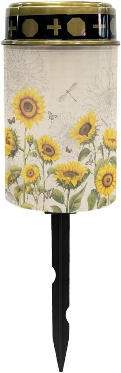 Solar Lights for Outside Garden Pathway Lights,Sunflower Outdoor Waterproof Lights for Yard Decor Solar Powered Landscape Lighting for Walkways Driveway Sidewalk Patio Lawn