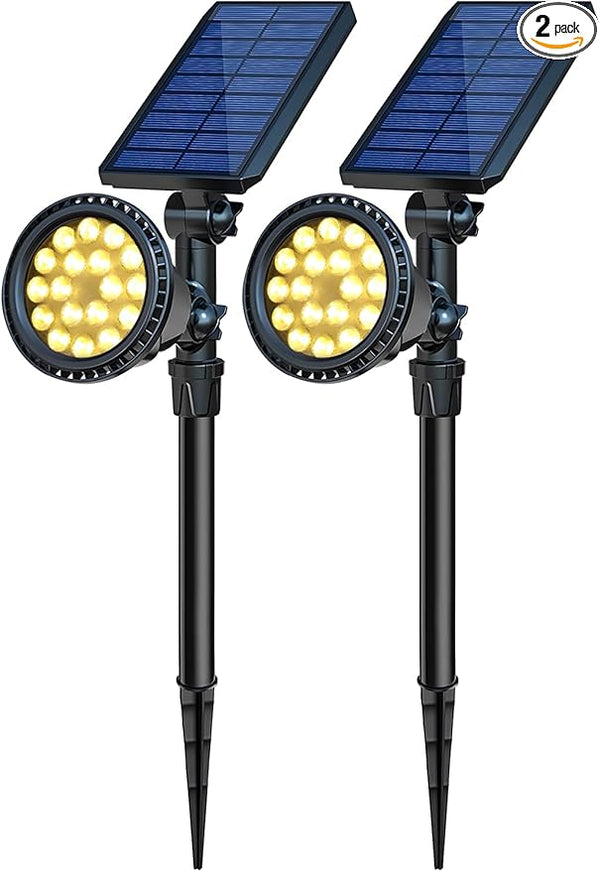 Solar Spot Lights Outdoor, Waterproof Solar Landscape Spotlights 18 LED 2-in-1 Uplights Adjustable Flag Pole Lights | Lumora