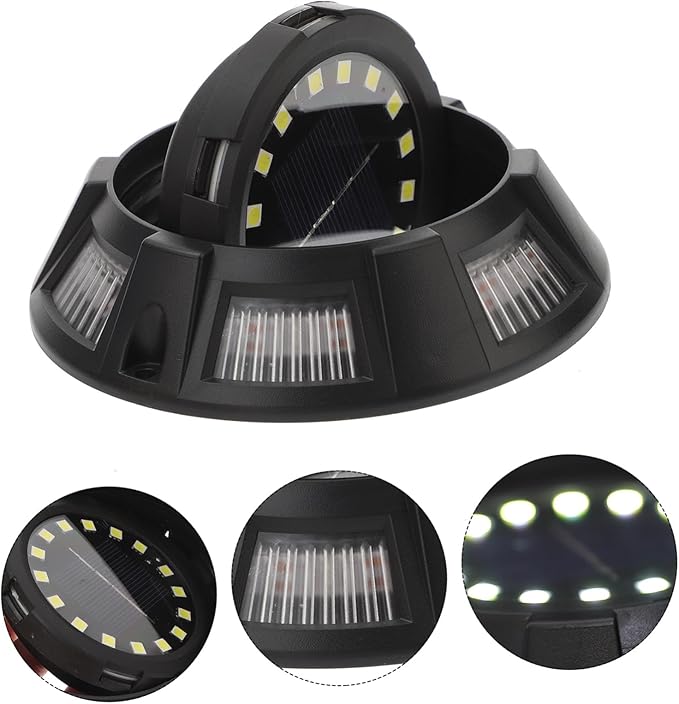 4Pcs Solar Outdoor Ground Lights with Side Glow and Rotatable Design Weatherproof Landscape Lighting for Patio Walkway Lawn Pathway Easy Install Solar Garden Decor