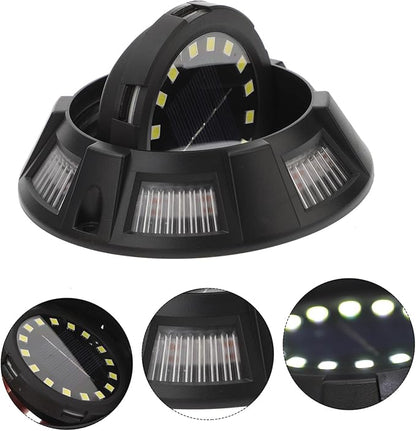 4Pcs Solar Outdoor Ground Lights with Side Glow and Rotatable Design Weatherproof Landscape Lighting for Patio Walkway Lawn Pathway Easy Install Solar Garden Decor