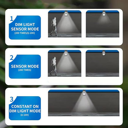 New Enhanced 73 LED Outdoor Solar Clip Light, Portable Lighting with Motion Sensor, Waterproof Solar&USB Powered Courtyard Atmosphere Decorative Lights,3 Modes Path Light.