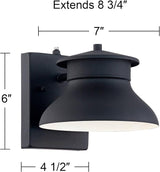 John Timberland Danbury Farmhouse Industrial Rustic Outdoor Barn Light Fixture Black LED Dusk to Dawn 6" for | Lumora