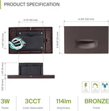 ASD LED Recessed Step Light Fixture, Outdoor & Indoor Tread Lighting | 3CCT, Dimmable, Waterproof, ETL Listed | 3W | Lumora