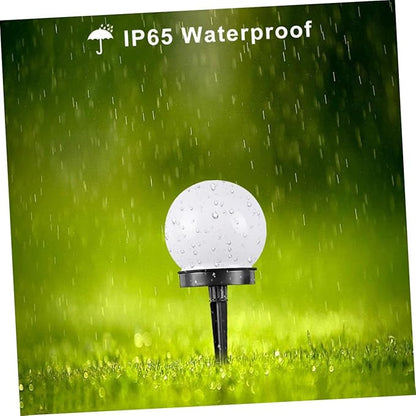 Tofficu 6Pcs Solar Round Grass Lights Outdoor Plug Light for Lawn Garden Unique Ball Shape Solar Powered Easy to Install Landscape Lighting